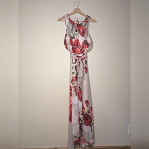 Shelby & Palmer White Cream Halter Floral Maxi Dress